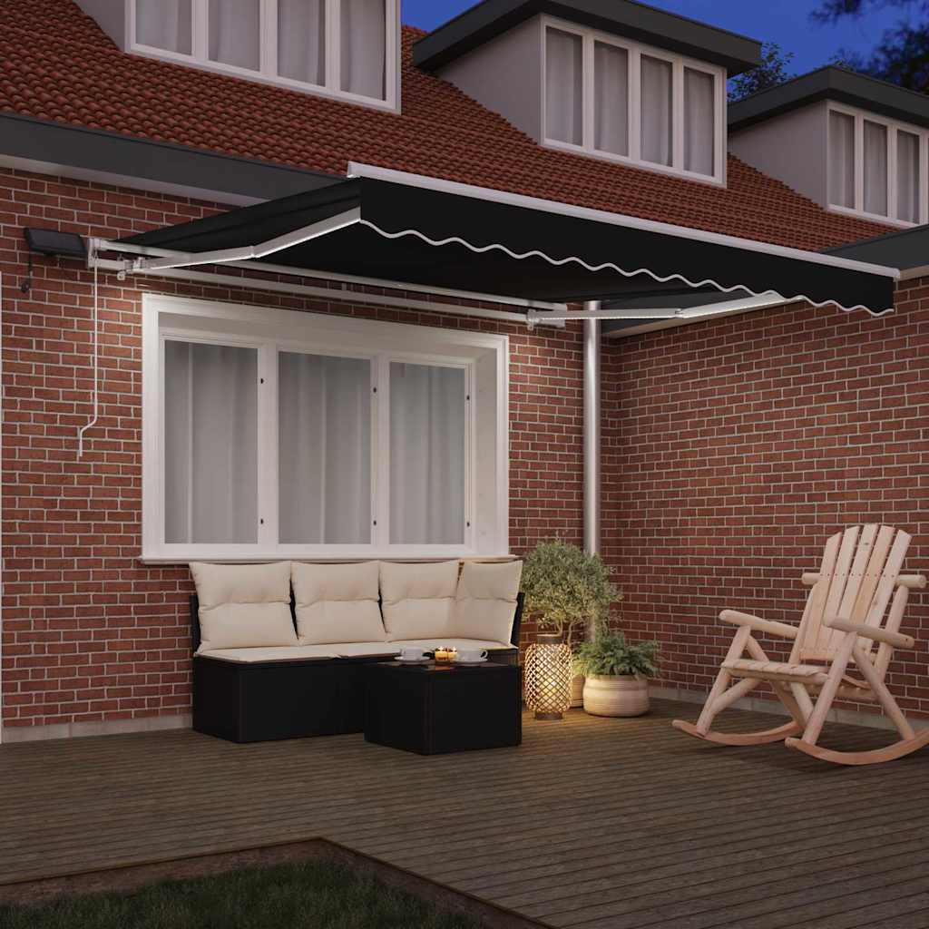Ombrellone pieghevole Vidaxx nero 300 x 250 cm tessuto e acciaio