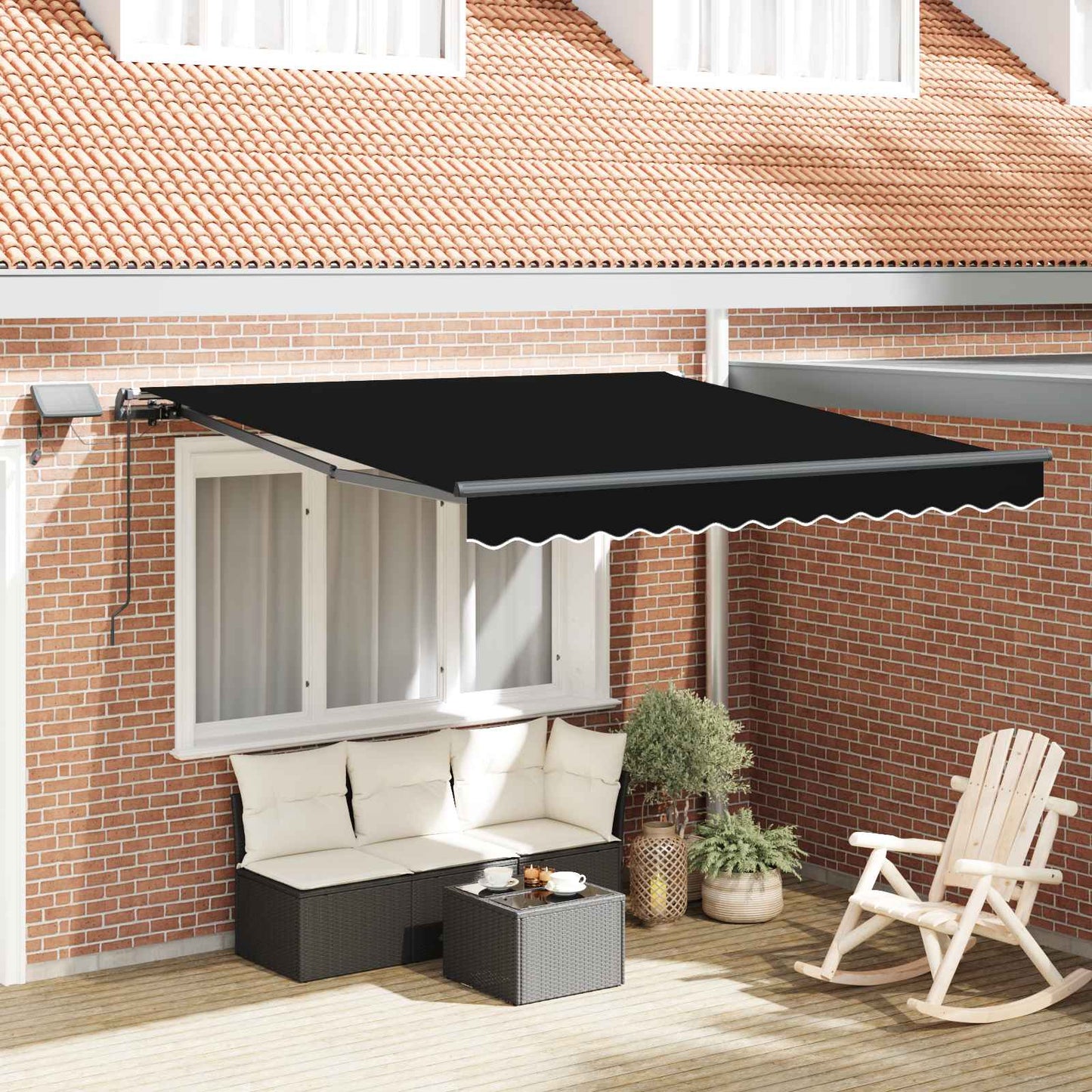 Ombrellone pieghevole Vidaxx in tessuto nero 300 x 250 cm