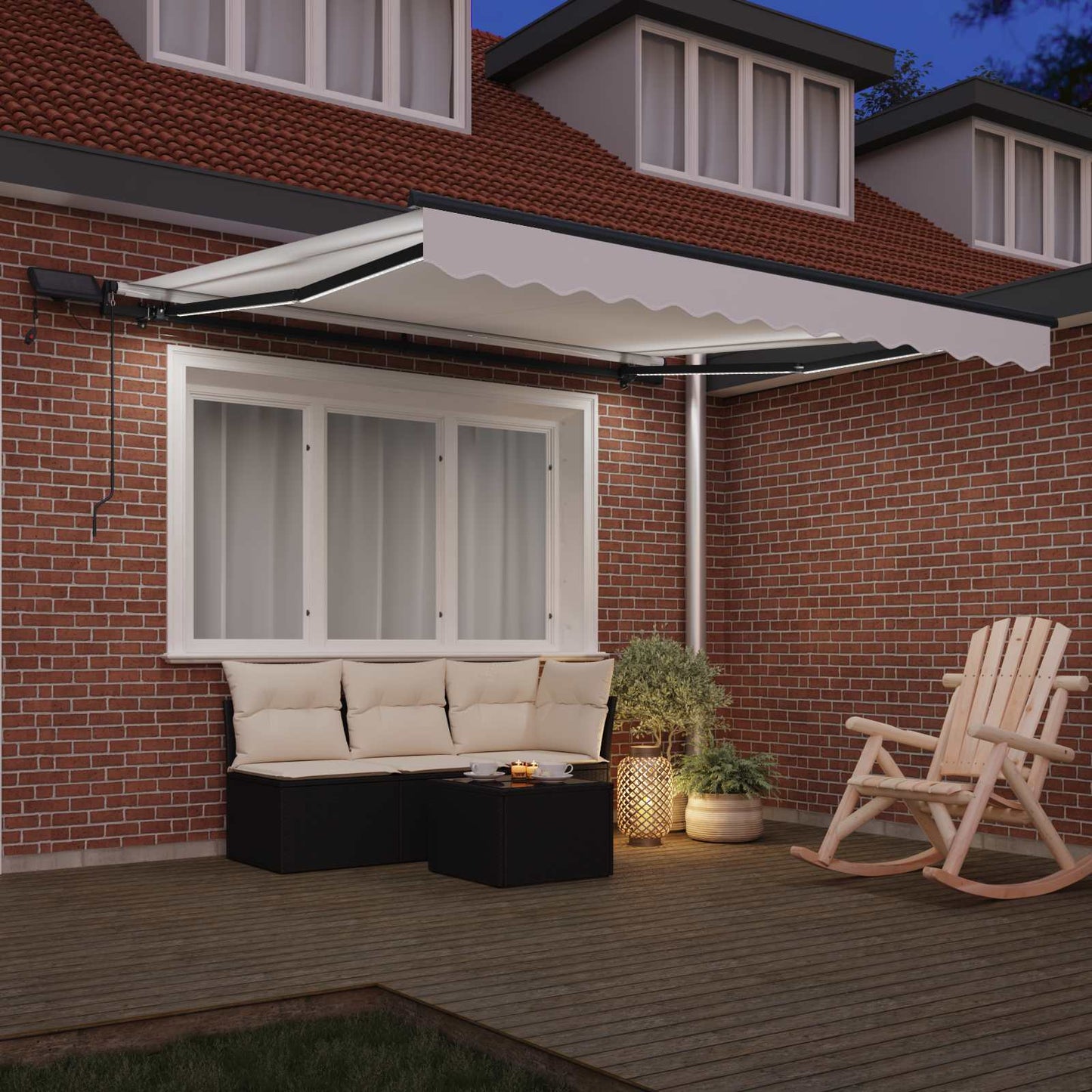 Vidaxl inklapbaar zonnescherm wit 300 x 250 cm stof