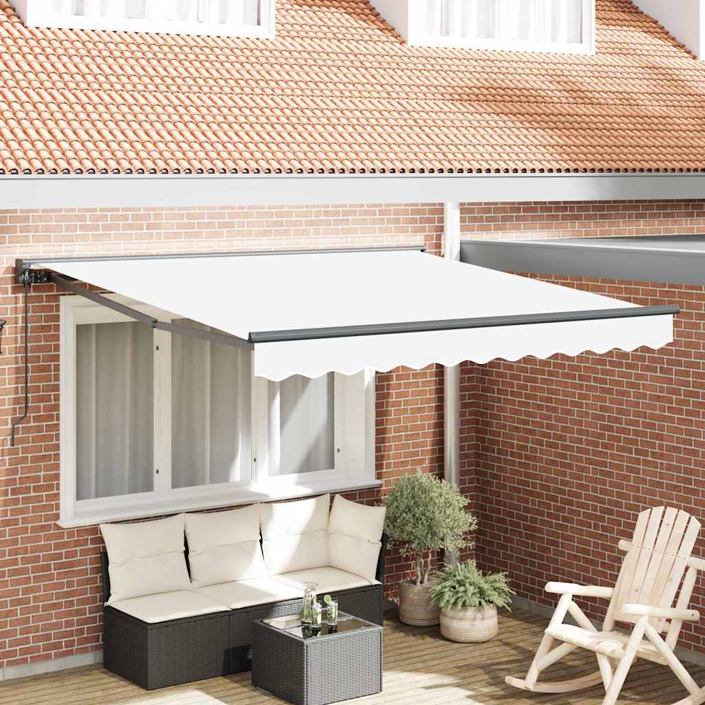Vidaxl inklapbaar zonnescherm wit 300 x 250 cm polyester en metaal