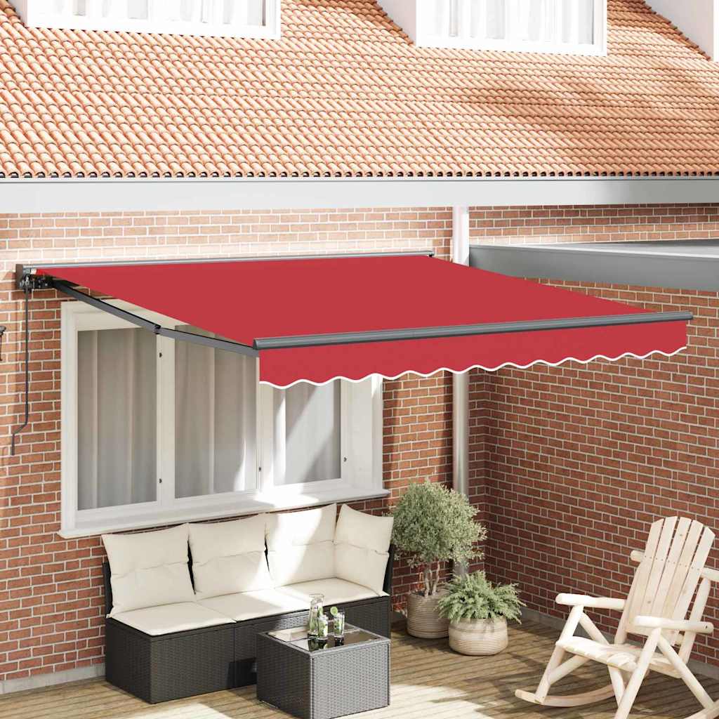 Vidaxl inklapbaar zonnescherm rood 300 x 250 cm polyester en metaal
