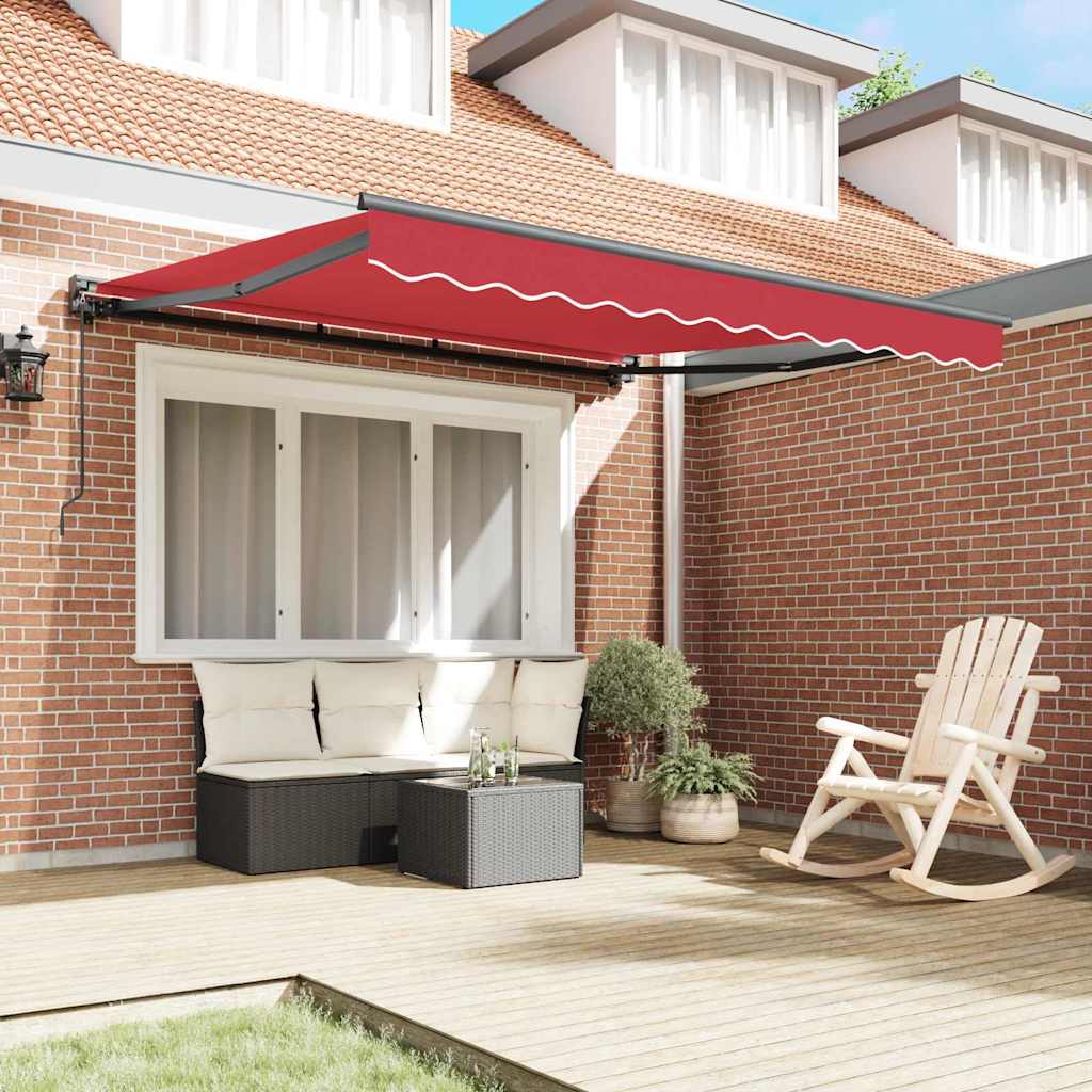 Vidaxl inklapbaar zonnescherm rood 300 x 250 cm polyester en metaal