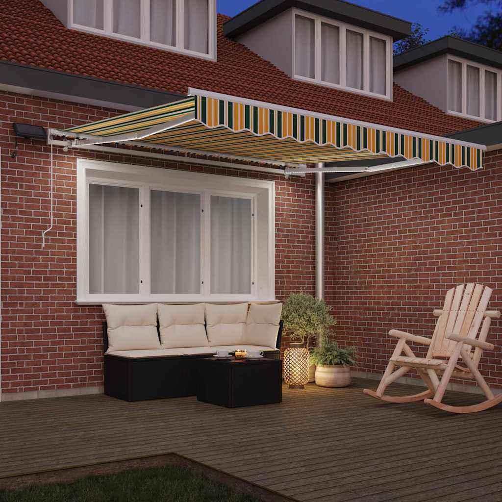 Vidaxx parasol plegable verde y amarillo 300 x 250 cm tela y acero