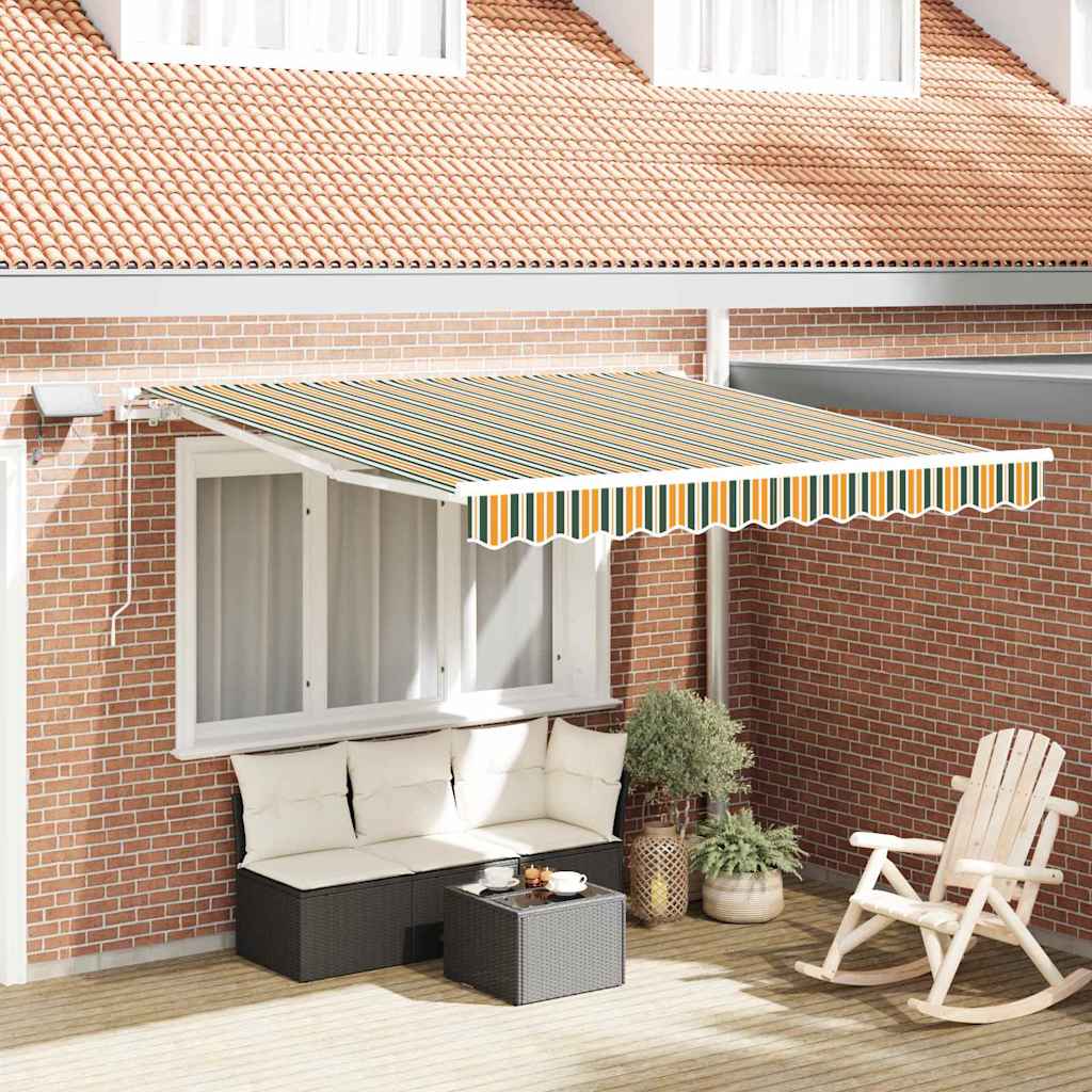 Vidaxx parasol plegable verde y amarillo 300 x 250 cm tela y acero