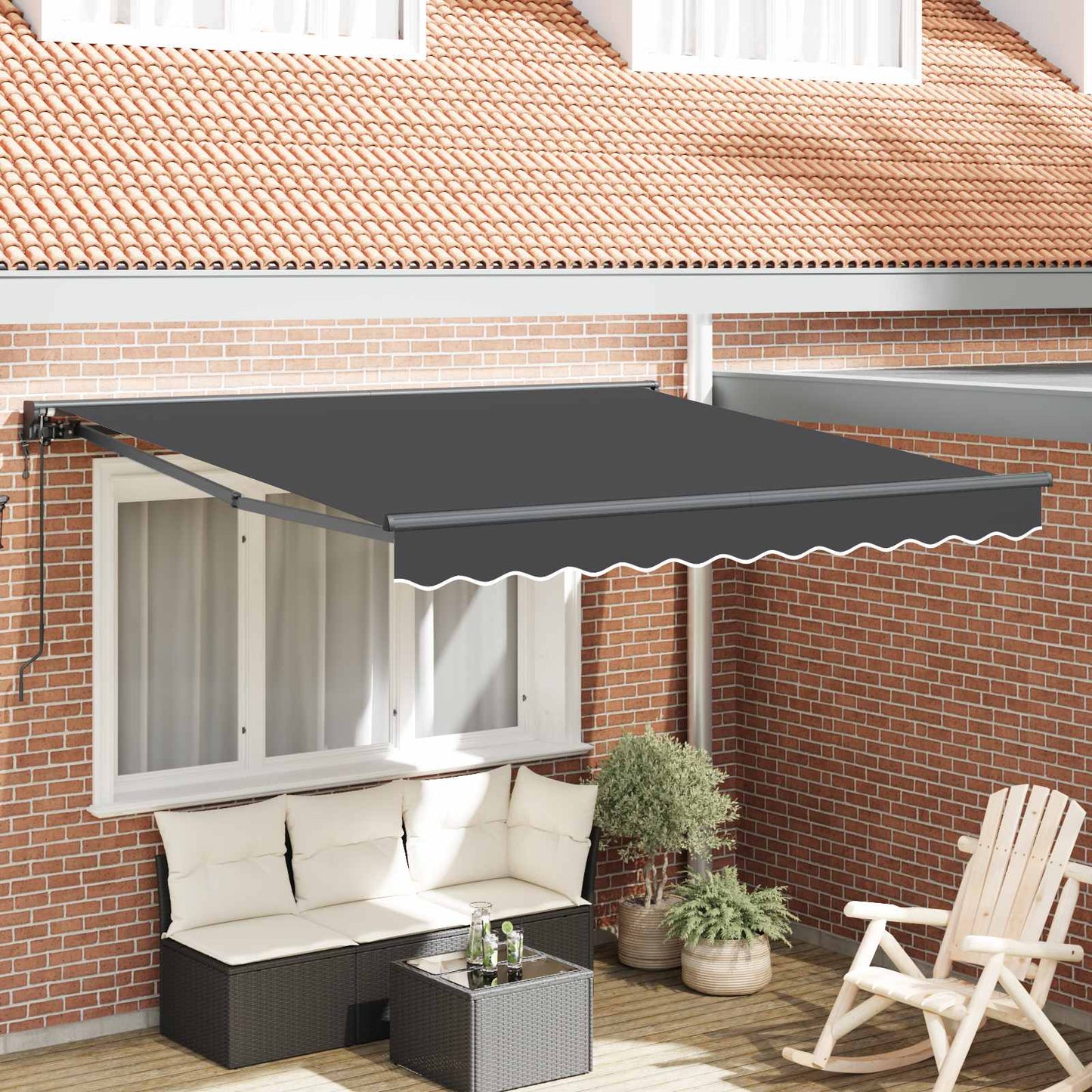 Vidaxl inklapbaar zonnescherm antraciet 350 x 250 cm