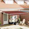 Ombrellone pieghevole Vidaxx rosso e nero 350 x 250 cm in tessuto e acciaio