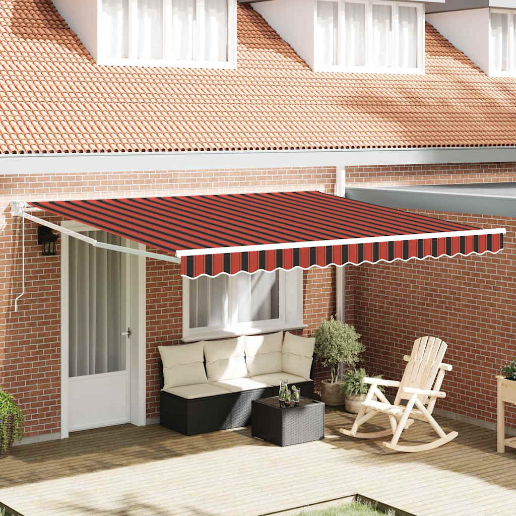 Ombrellone pieghevole Vidaxx rosso e nero 350 x 250 cm in tessuto e acciaio