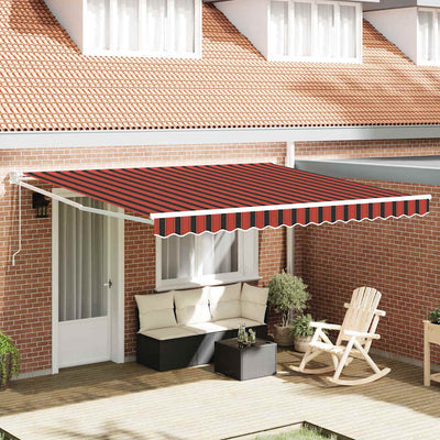 Ombrellone pieghevole Vidaxx rosso e nero 350 x 250 cm in tessuto e acciaio