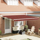 Ombrellone pieghevole Vidaxx rosso e nero 350 x 250 cm in tessuto e acciaio
