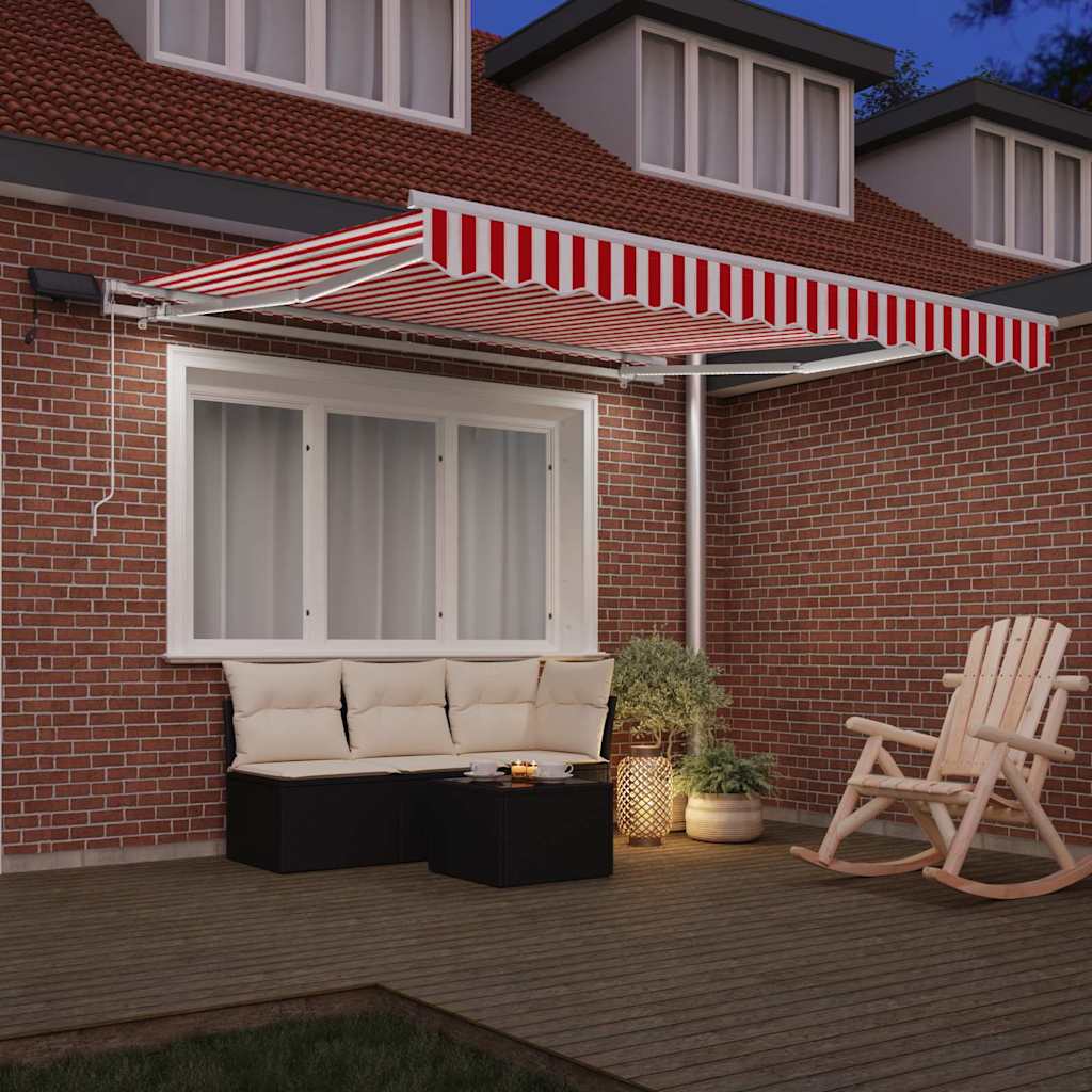 Ombrellone pieghevole Vidaxx rosso e bianco 350 x 250 cm in tessuto e acciaio