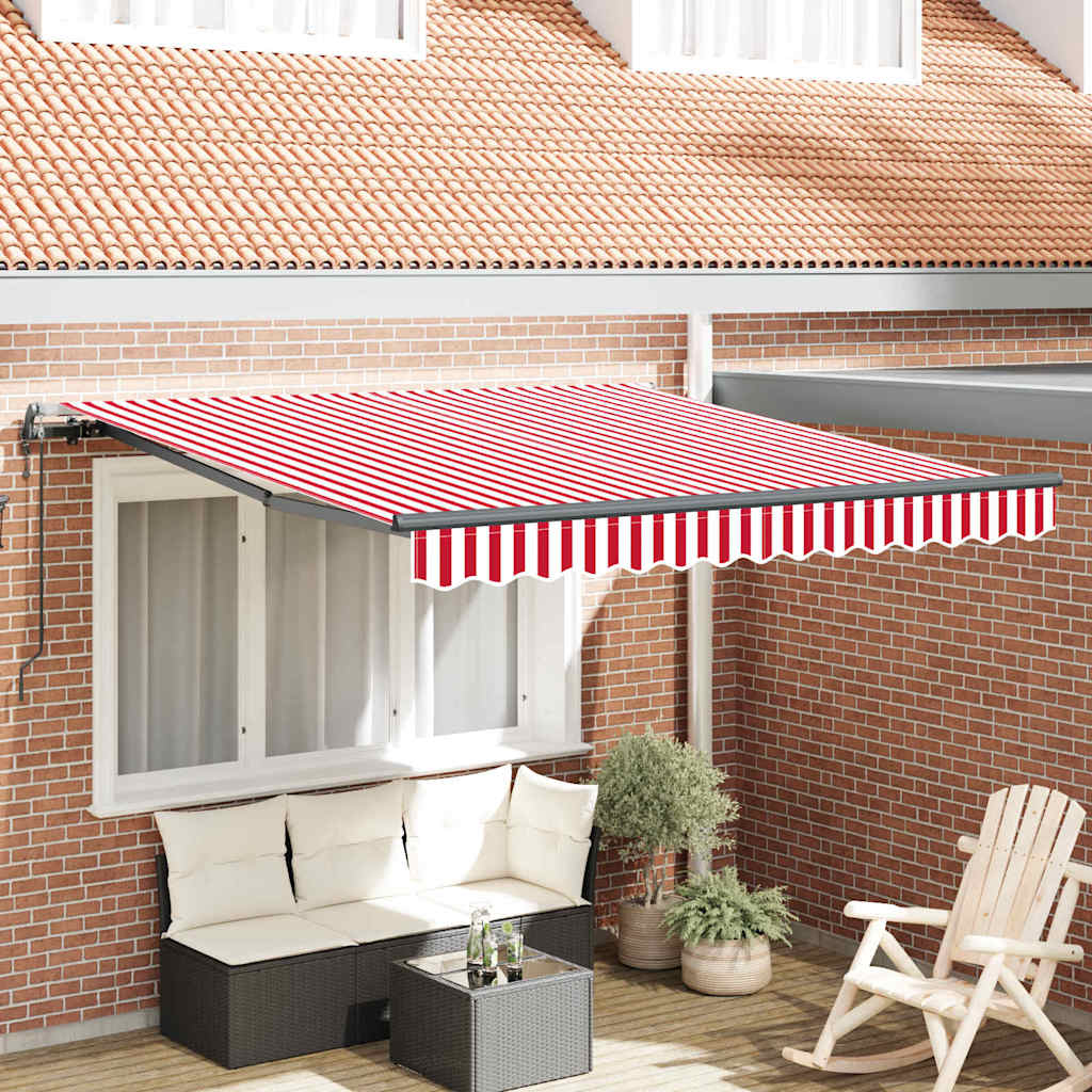 Ombrellone pieghevole Vidaxx rosso e bianco 350 x 250 cm