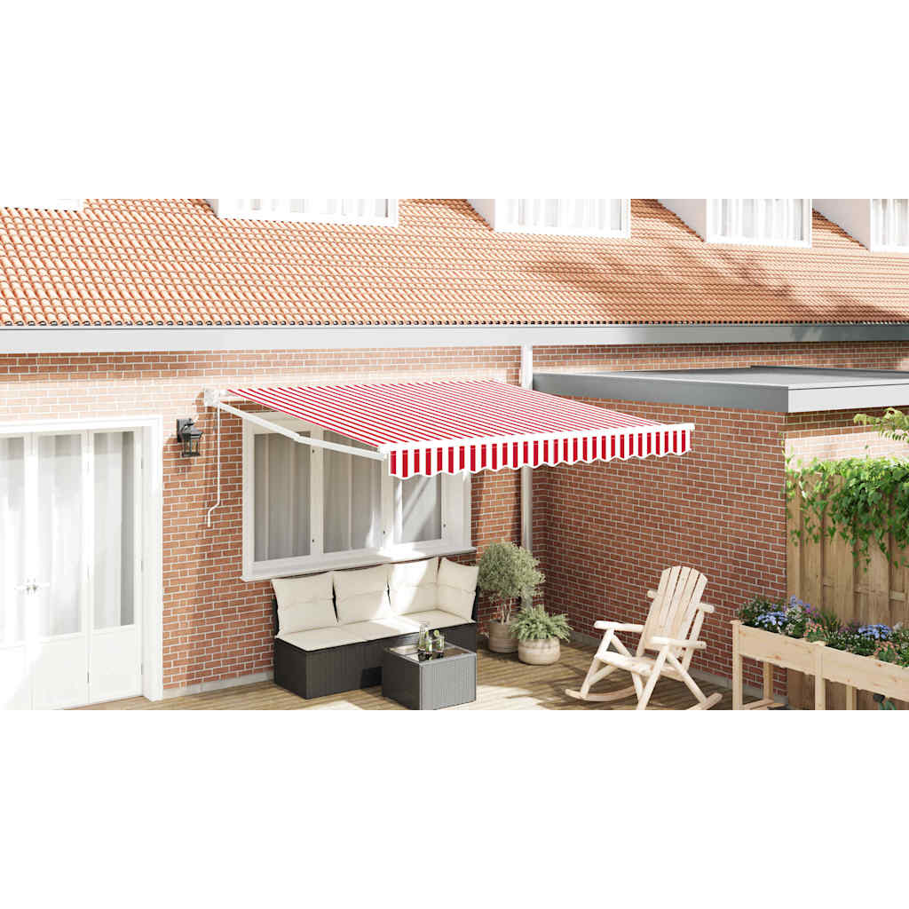 Ombrellone pieghevole Vidaxx rosso e bianco 350 x 250 cm