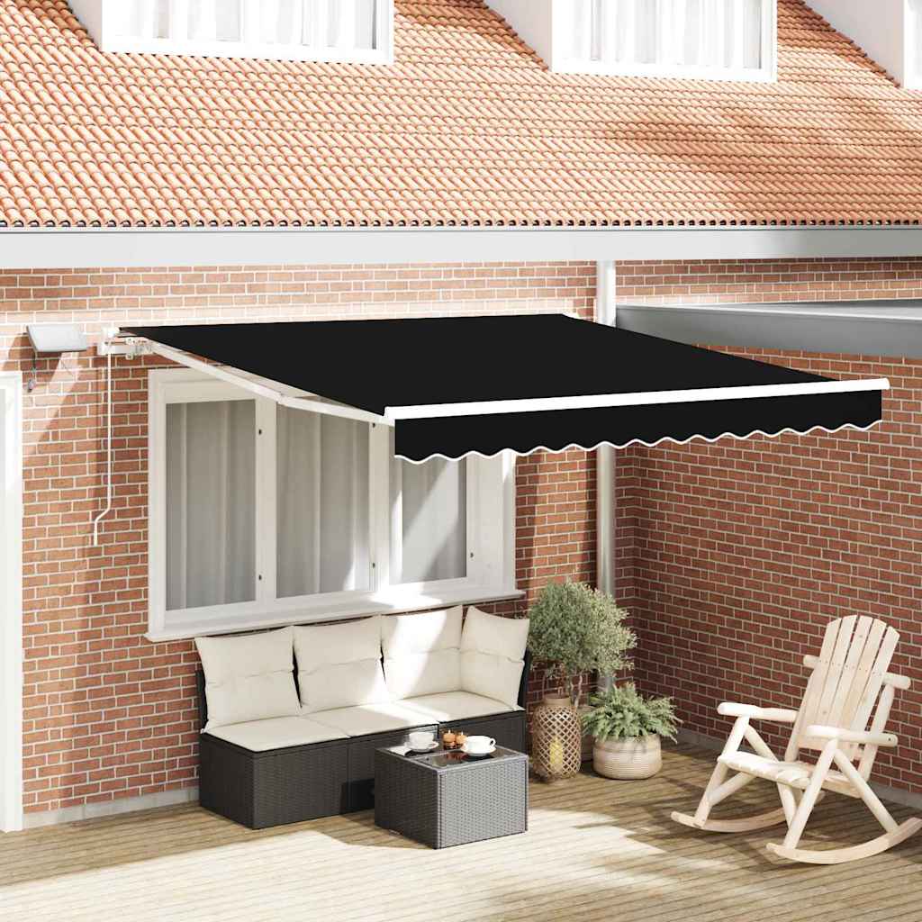 Ombrellone pieghevole Vidaxx nero 350 x 250 cm tessuto e acciaio