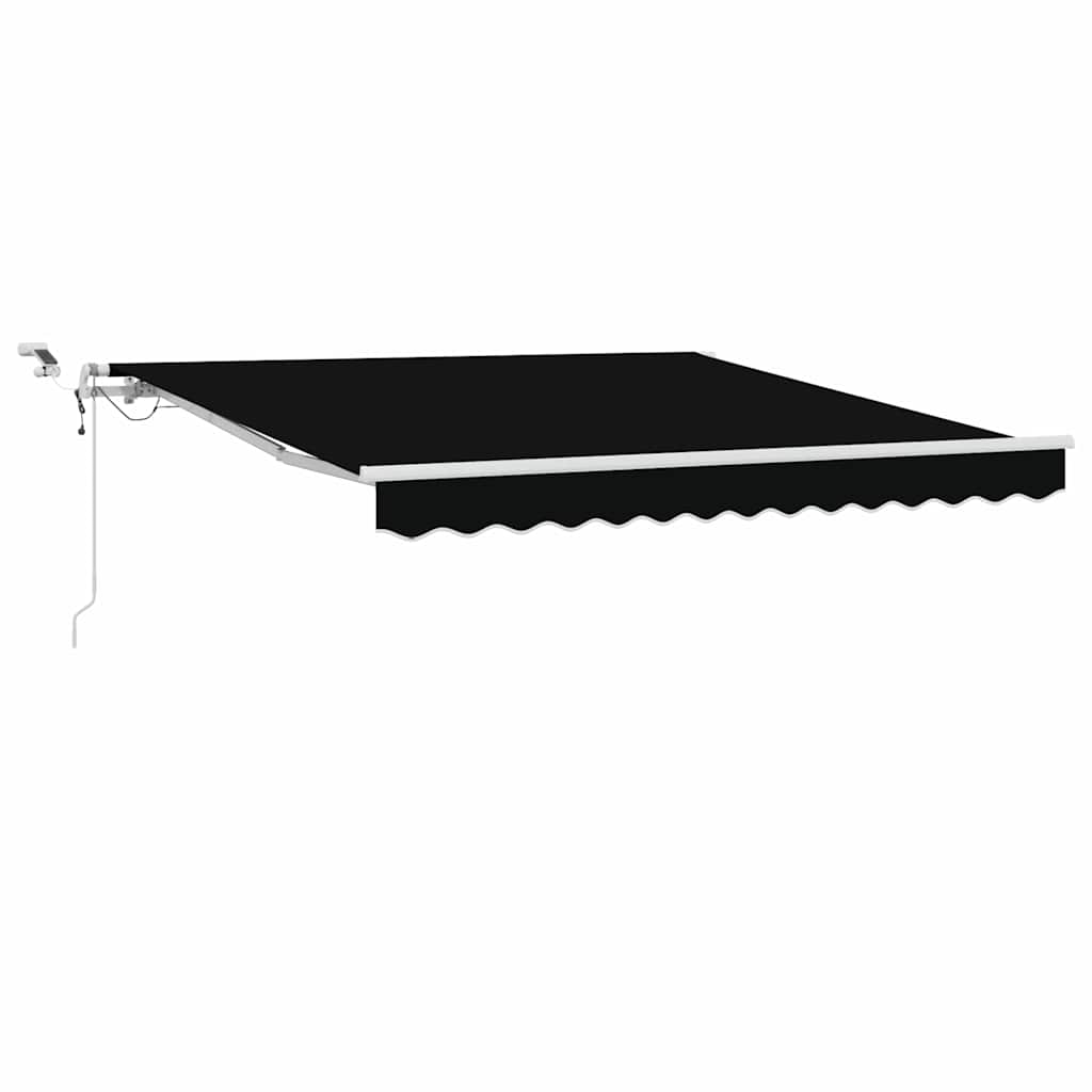 Vidaxl inklapbaar zonnescherm zwart 350 x 250 cm polyester en metaal