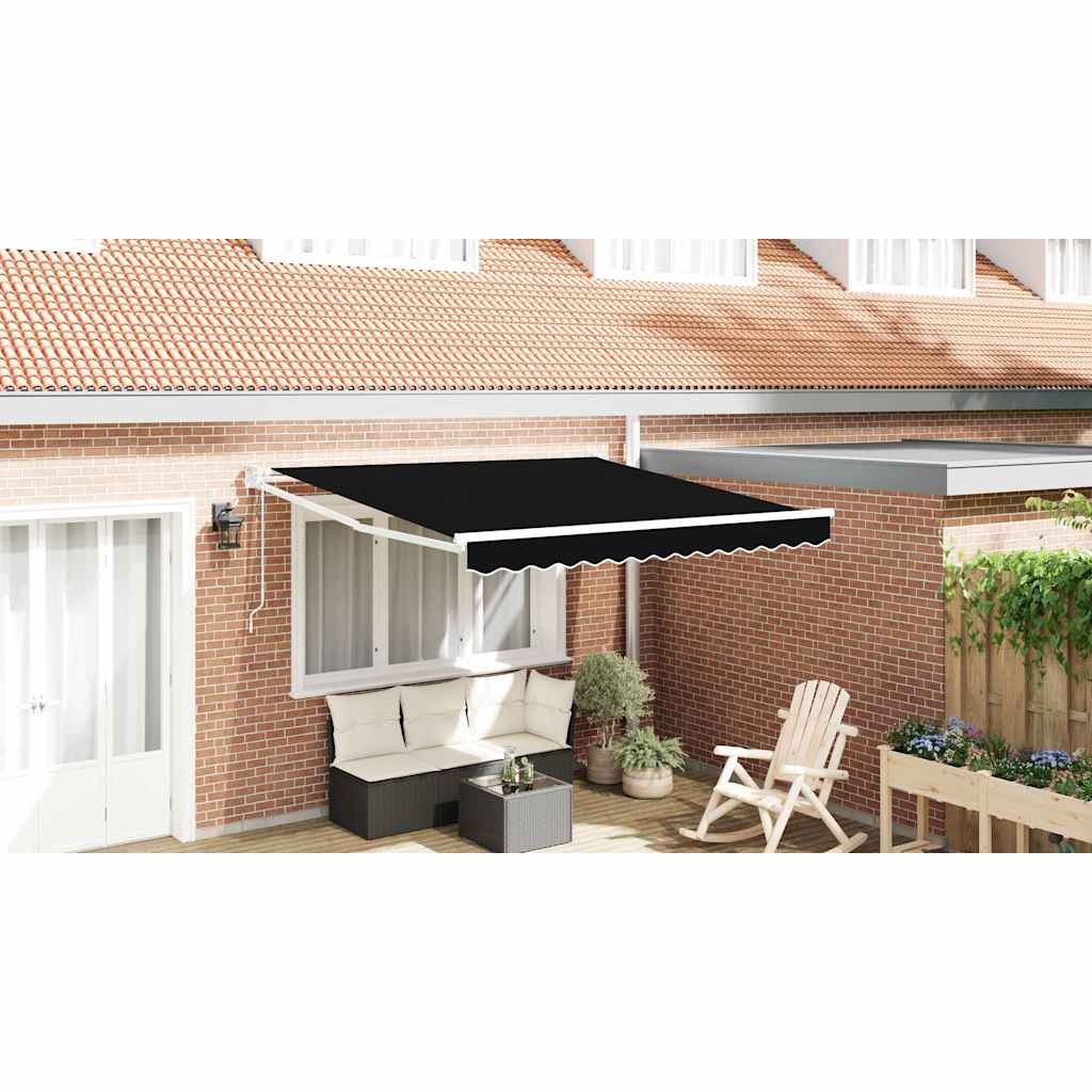 Ombrellone pieghevole Vidaxx in tessuto nero 350 x 250 cm