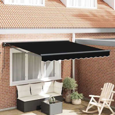 Vidaxl inklapbaar zonnescherm zwart 350 x 250 cm polyester en metaal