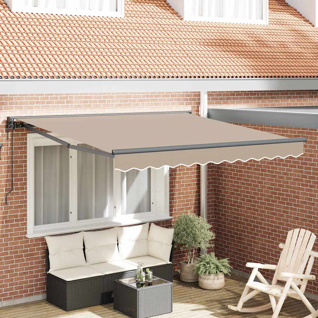 Ombrellone pieghevole Vidaxx beige 350 x 250 cm poliestere e metallo