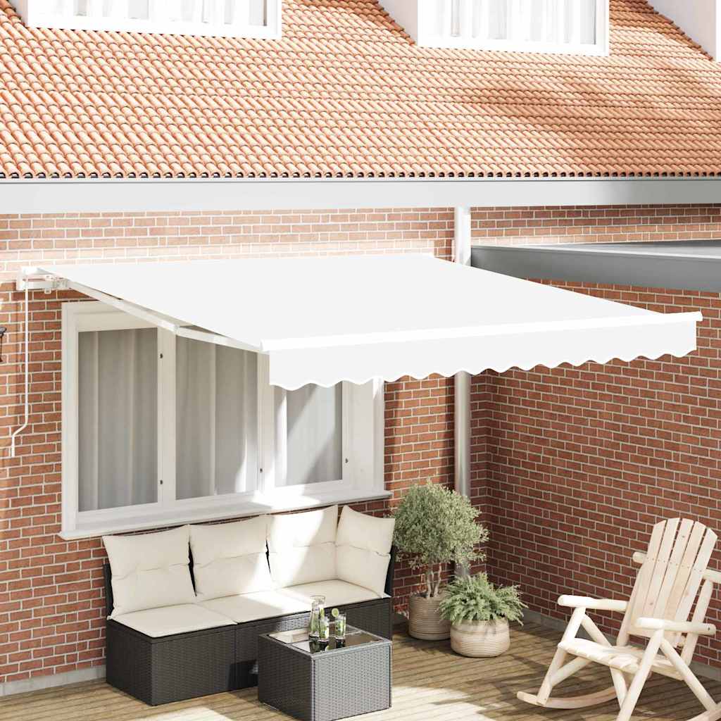 Vidaxl inklapbaar zonnescherm wit 350 x 250 cm polyester en aluminium