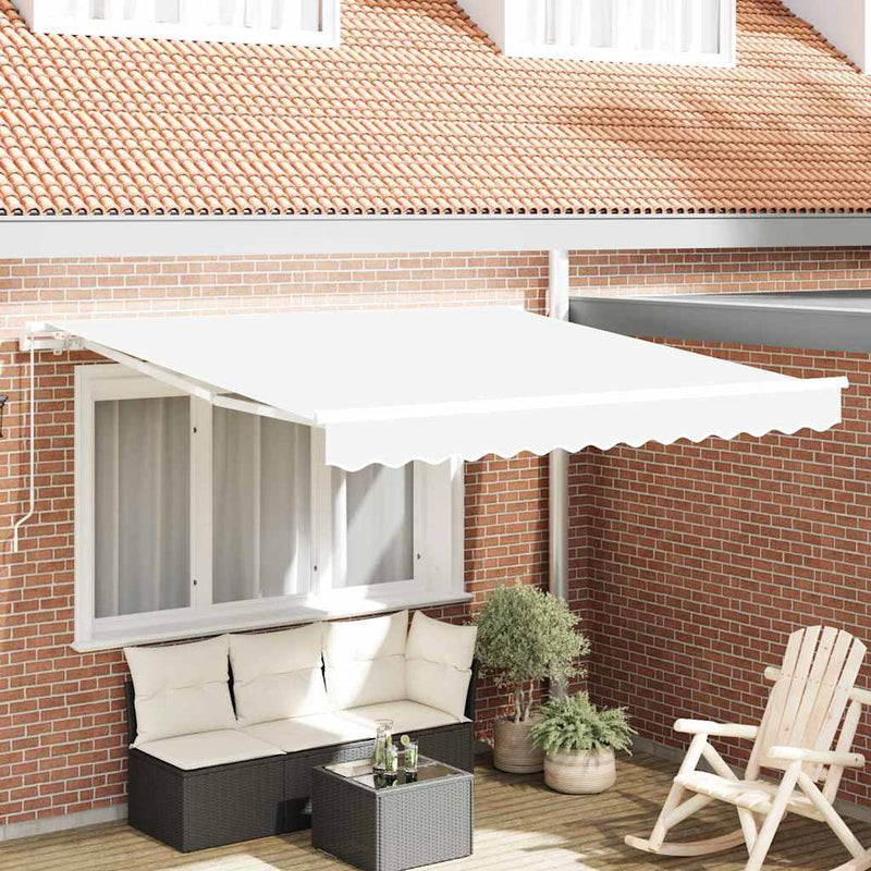 Ombrellone pieghevole Vidaxx bianco 350 x 250 cm in poliestere e alluminio