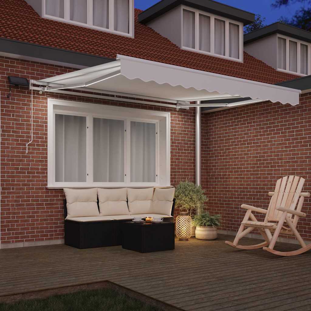 Ombrellone pieghevole Vidaxx tessuto bianco 350 x 250 cm e acciaio