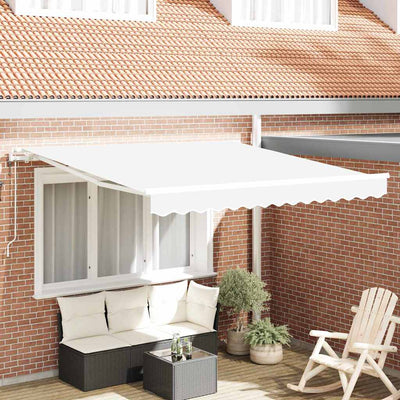 Ombrellone pieghevole Vidaxx tessuto bianco 350 x 250 cm