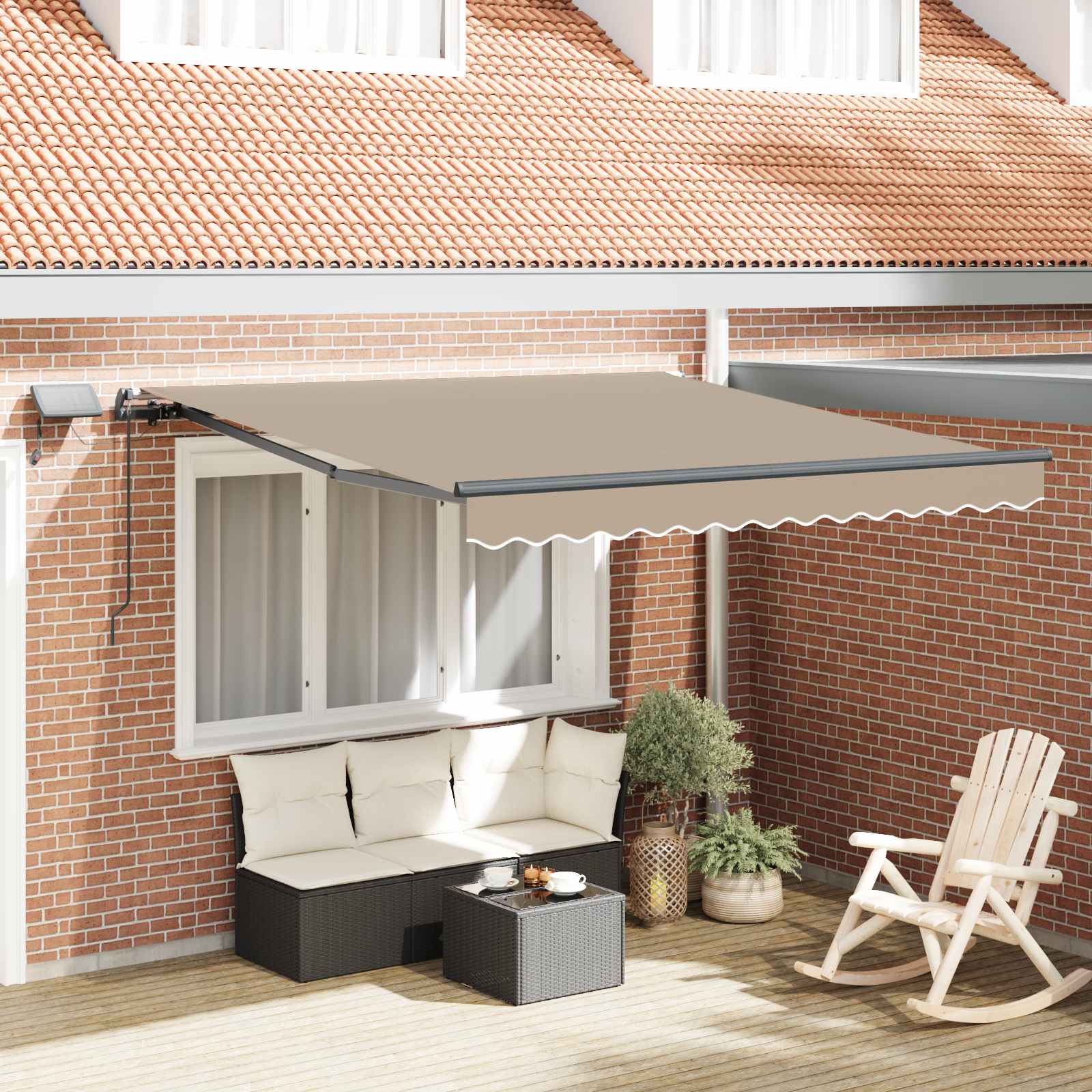 Ombrellone pieghevole VidaXL tessuto bianco 350 x 250 cm
