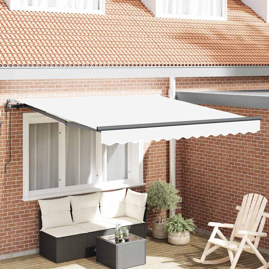 Ombrellone pieghevole Vidaxx tessuto bianco 350 x 250 cm e alluminio