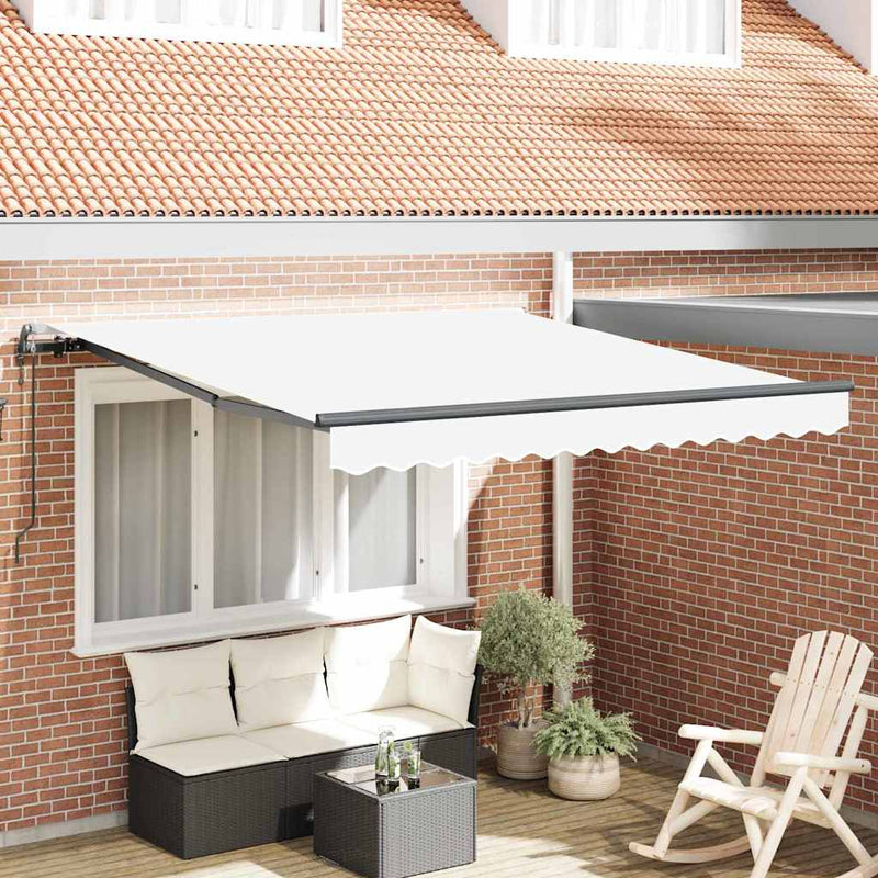 Ombrellone pieghevole Vidaxx tessuto bianco 350 x 250 cm e alluminio