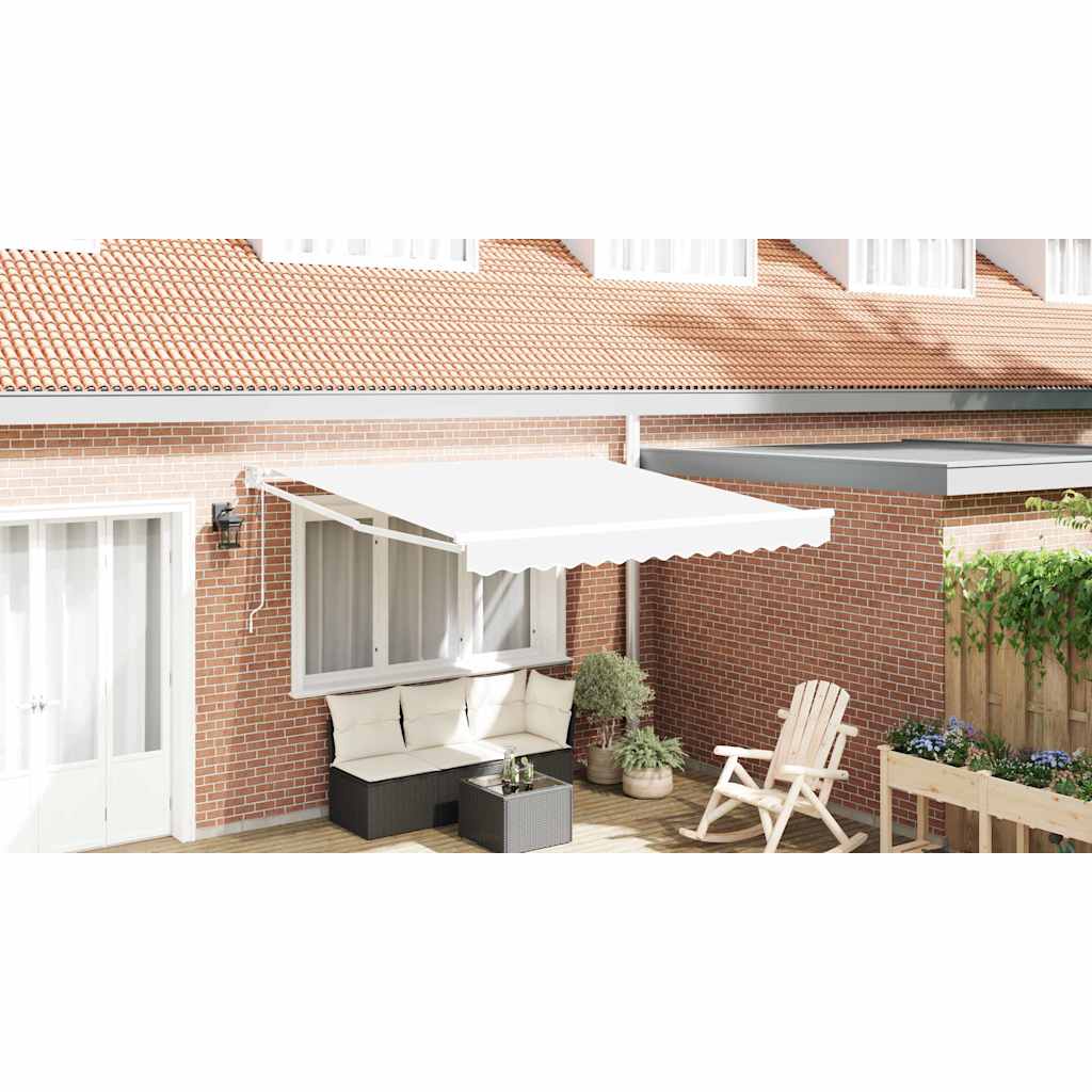 Vidaxl inklapbaar zonnescherm wit 350 x 250 cm stof