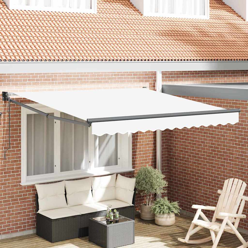 Ombrellone pieghevole Vidaxx bianco 350 x 250 cm in poliestere e alluminio