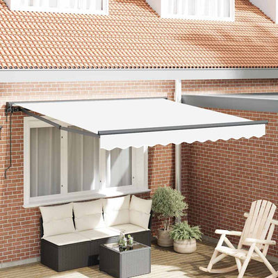 Ombrellone pieghevole Vidaxx bianco 350 x 250 cm poliestere e metallo