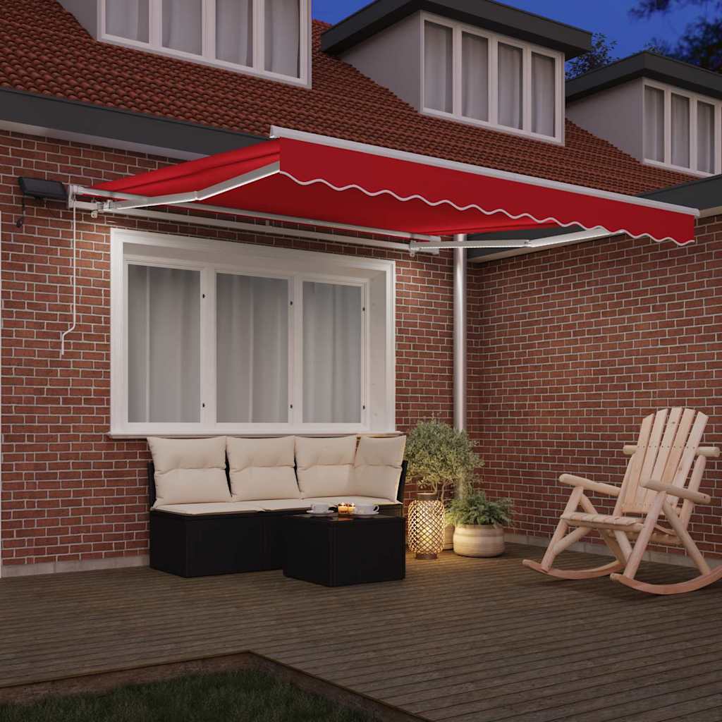 Ombrellone pieghevole Vidaxx rosso 350 x 250 cm tessuto e acciaio
