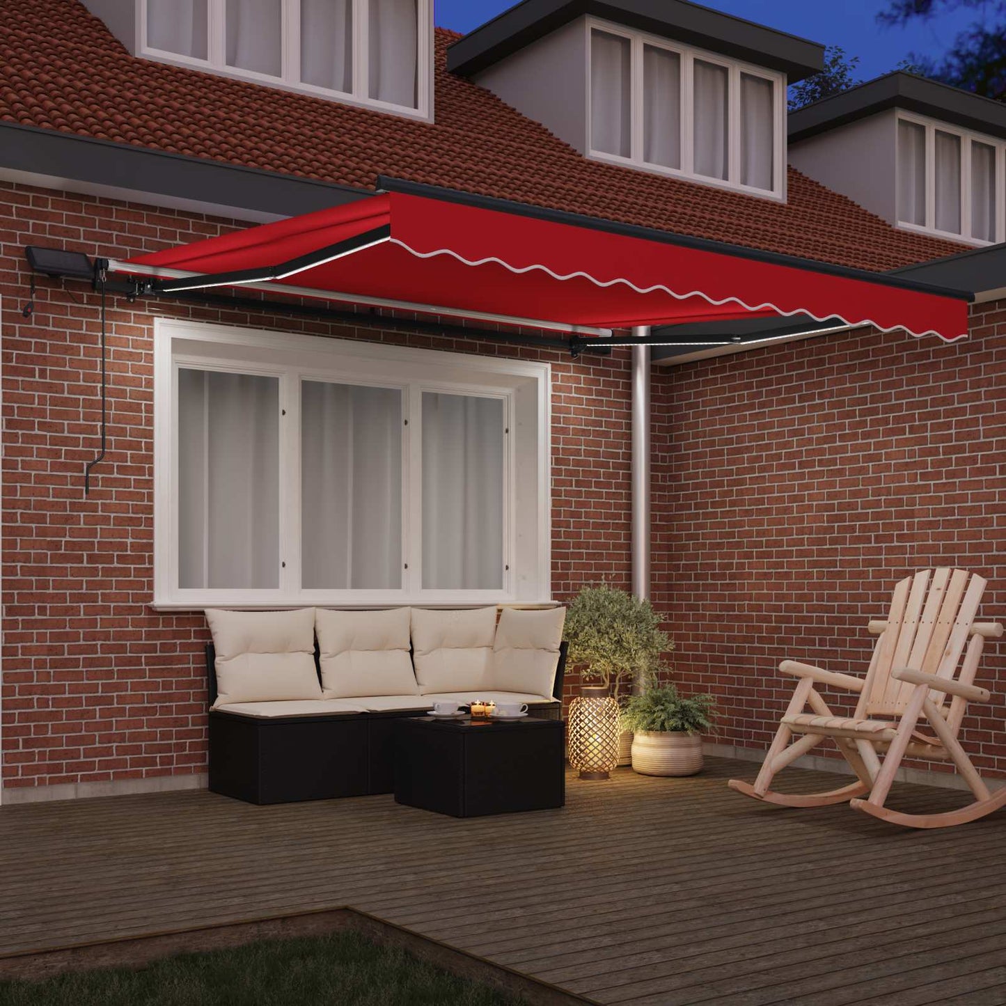 Ombrellone pieghevole Vidaxx rosso 350 x 250 cm in tessuto