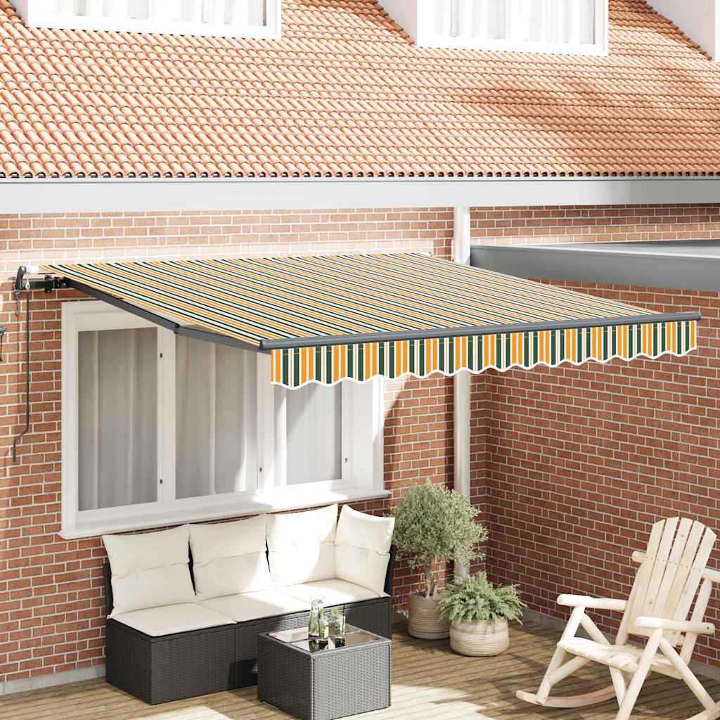 Vidaxx sombrilla plegable verde y amarillo 350 x 250 cm