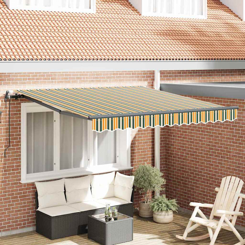 Ombrellone pieghevole Vidaxx verde e giallo 350 x 250 cm