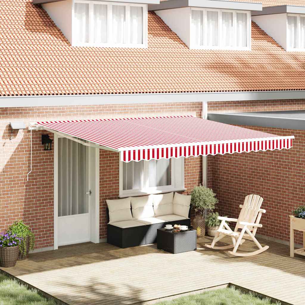 Toldo plegable vidaxx con tela roja y blanca 400×300 cm