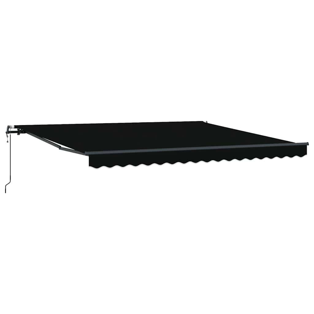 Tenda da sole pieghevole Vidaxx nera 400 × 300 cm tessuto e alluminio