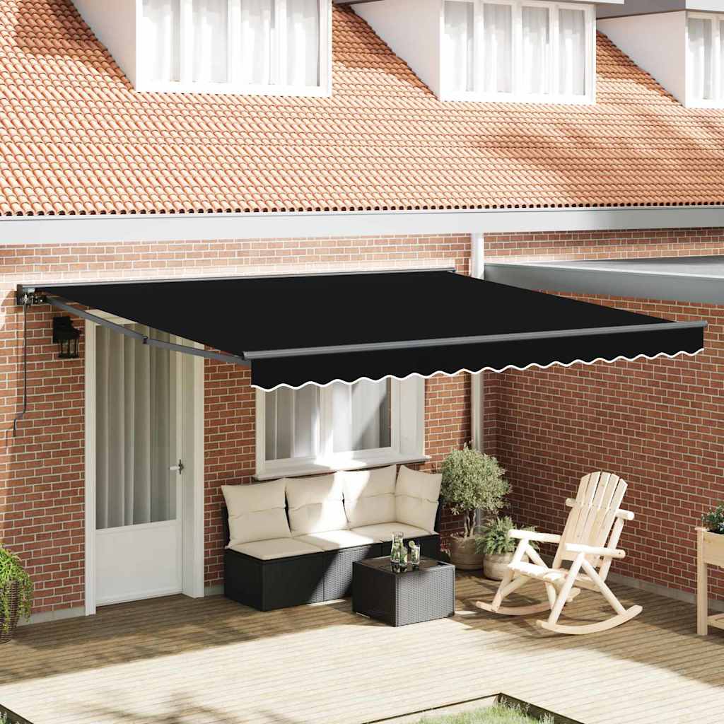 Vidaxx Sombrilla plegable negro 400×300 cm poliéster y metal