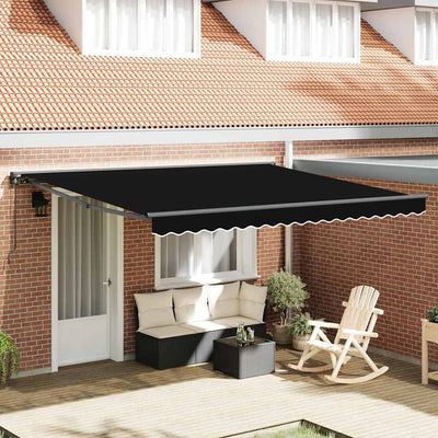 Vidaxl inklapbaar zonnescherm zwart 400 × 300 cm polyester en metaal