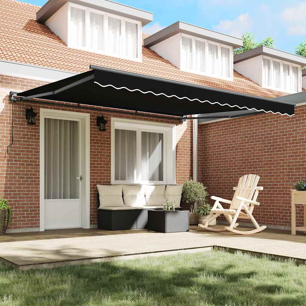 Vidaxx Sombrilla plegable negro 400×300 cm poliéster y metal