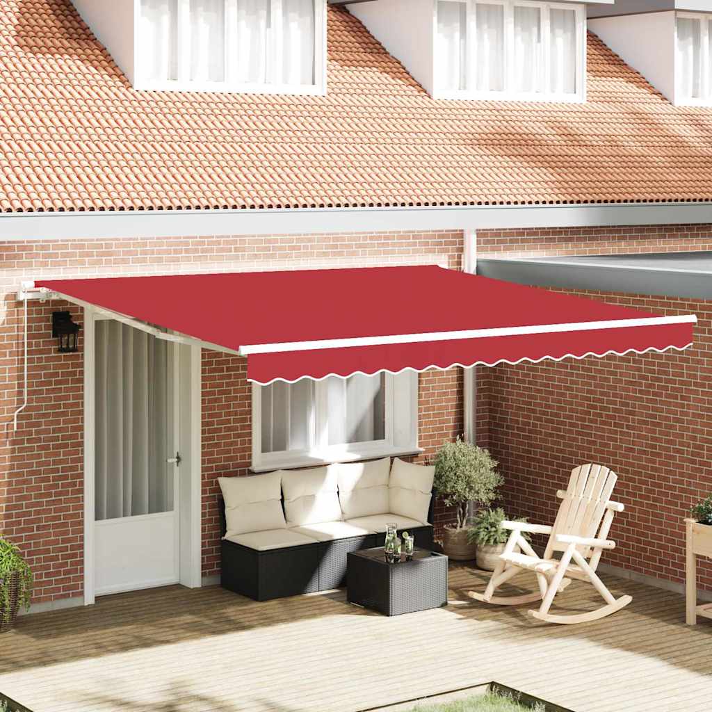 Vidaxl inklapbaar zonnescherm rood 400 × 300 cm polyester en aluminium