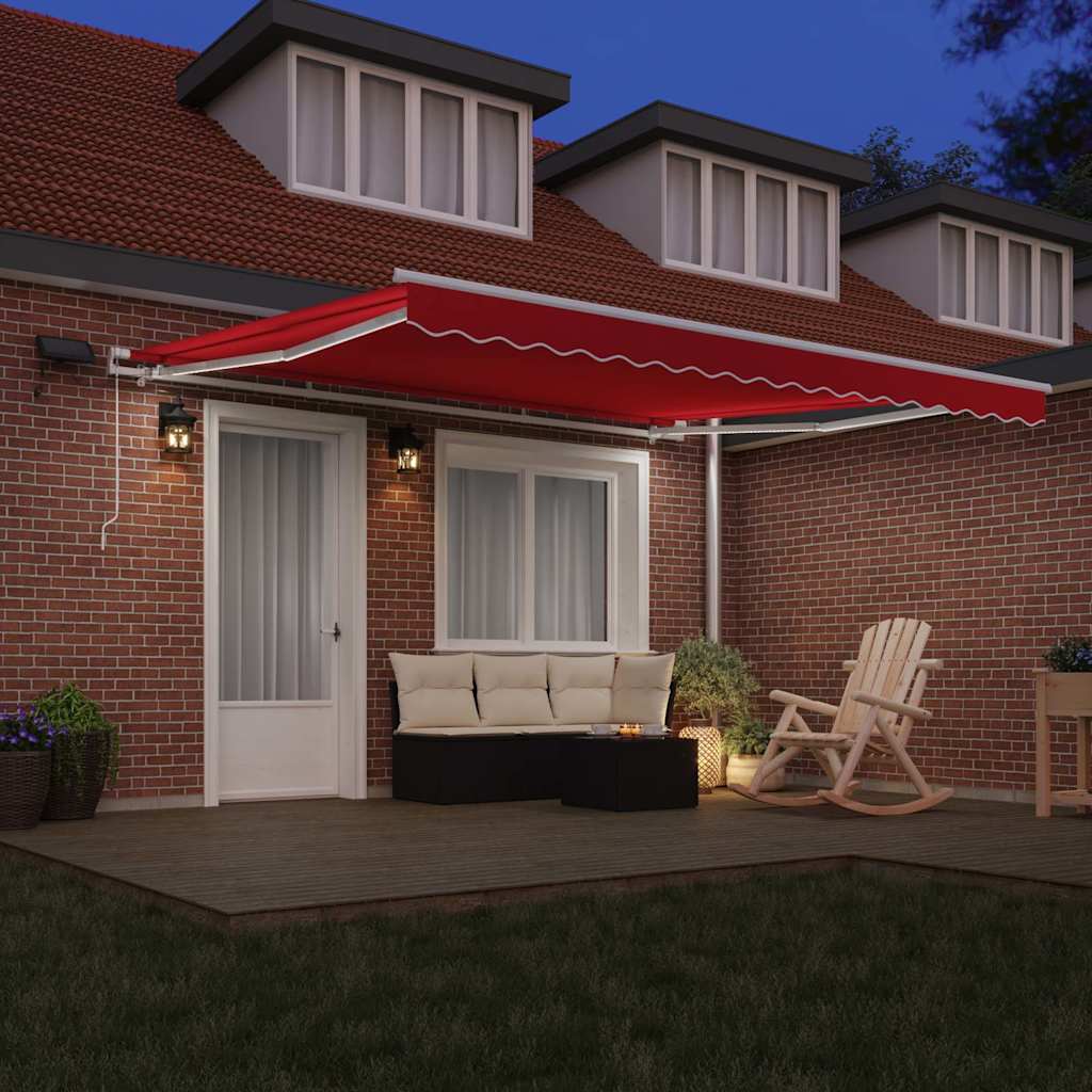 Ombrellone pieghevole Vidaxx rosso 400×300 cm tessuto e acciaio