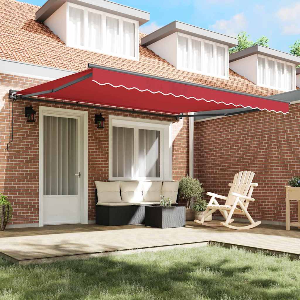Vidaxl inklapbaar zonnescherm rood 400 × 300 cm polyester en metaal