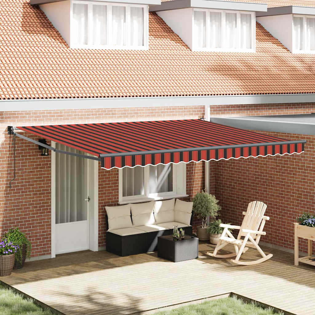Tenda da sole Vidaxx arancione e marrone 450 x 300 x 165 cm poliestere e metallo