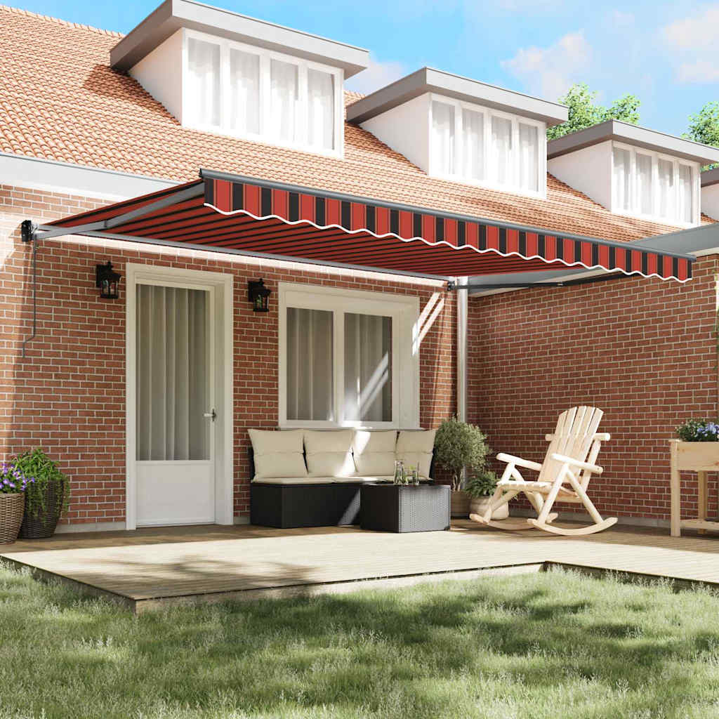 Tenda da sole Vidaxx arancione e marrone 450 x 300 x 165 cm poliestere e metallo