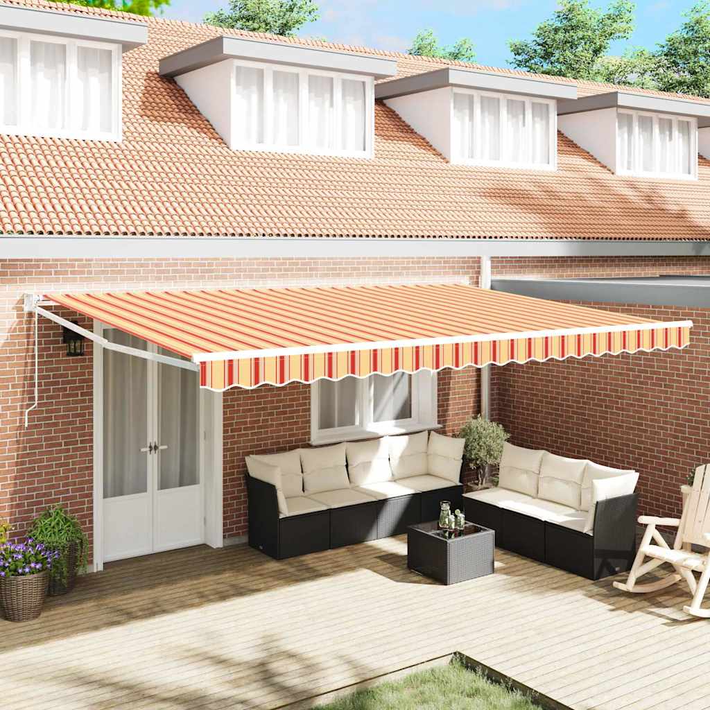 Tenda da sole Vidaxx gialla e arancione 500 x 300 x 165 cm poliestere e metallo