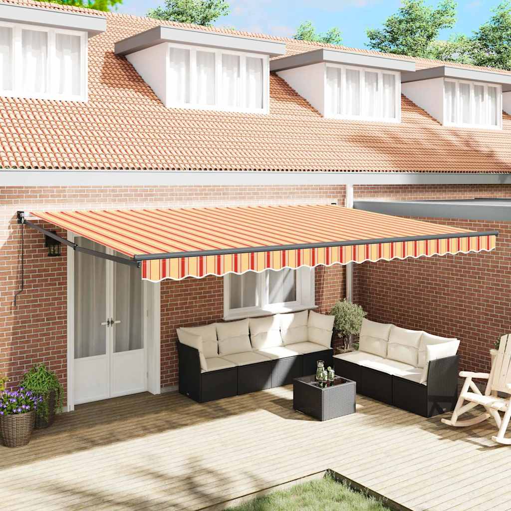 Vidaxl markies geel en oranje 500 x 300 x 165 cm polyester en metaal
