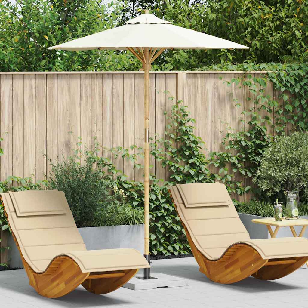 Vidaxl tuinparasol crème wit ø 270 x 260 cm bamboe