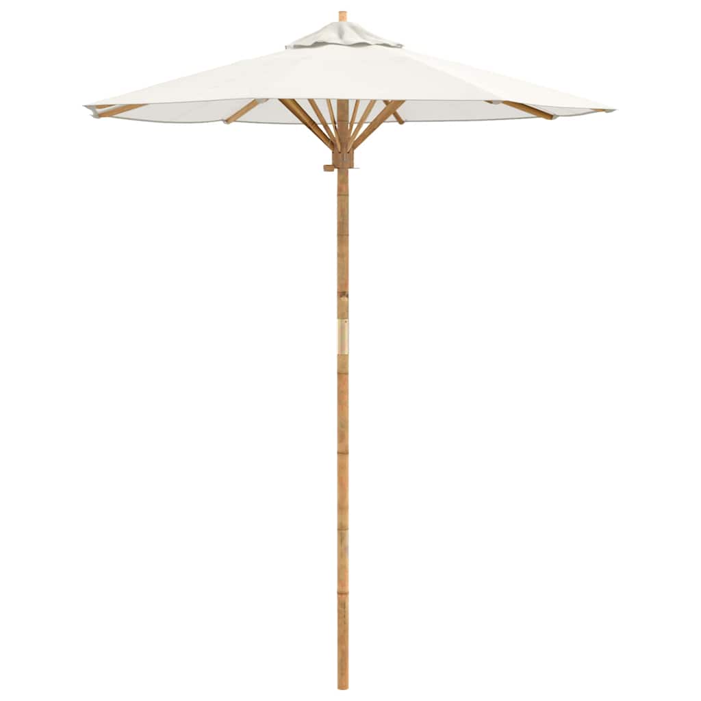 Vidaxl tuinparasol crème wit ø 270 x 260 cm bamboe
