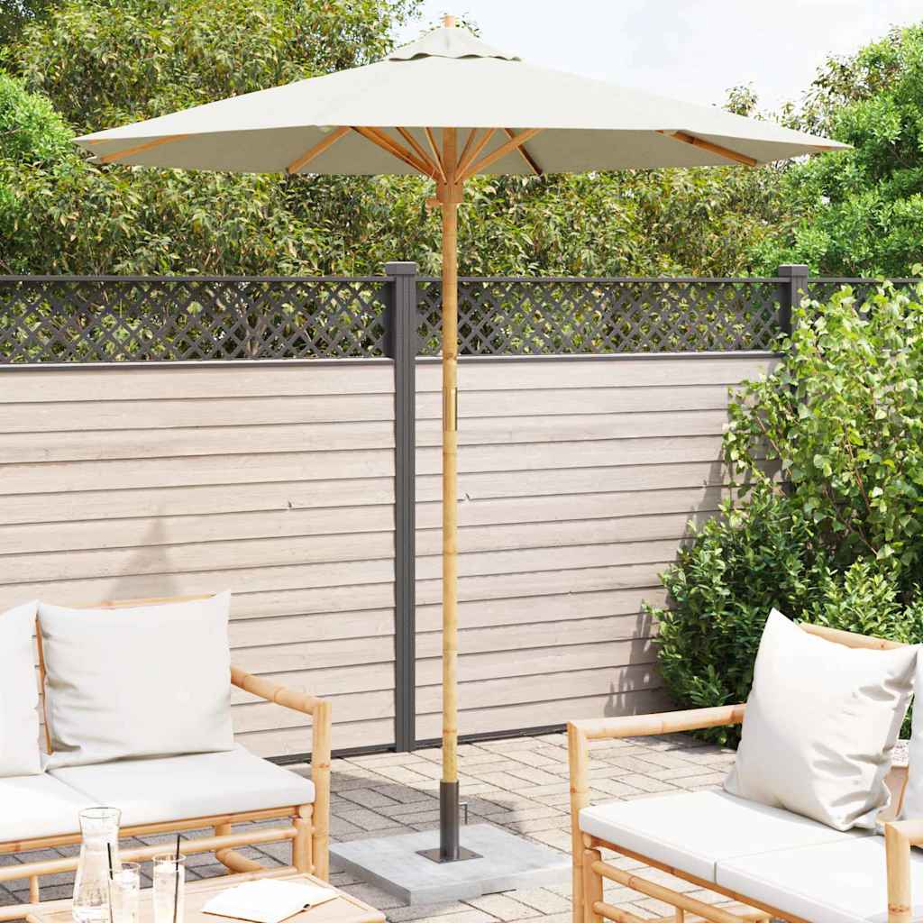 Vidaxl tuinparasol crème wit ø 270 x 260 cm bamboe